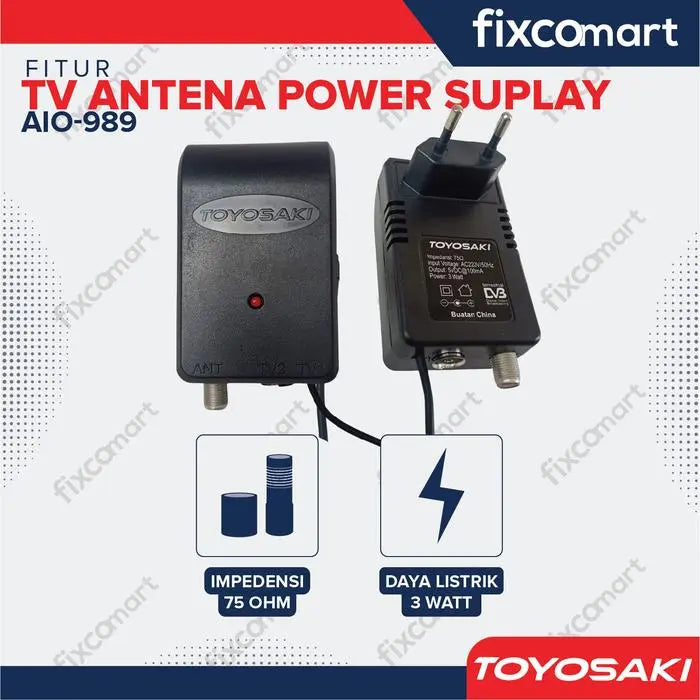 Adaptor ANTENA TV - POWER SUPPLY BOSTER TV TOYOSAKI AIO-989 FIXCOMART