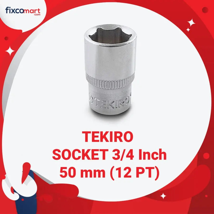 Tekiro Socket 3/4 inch 50 mm 12 PT / Mata Sock 3/4 Inch FIXCOMART