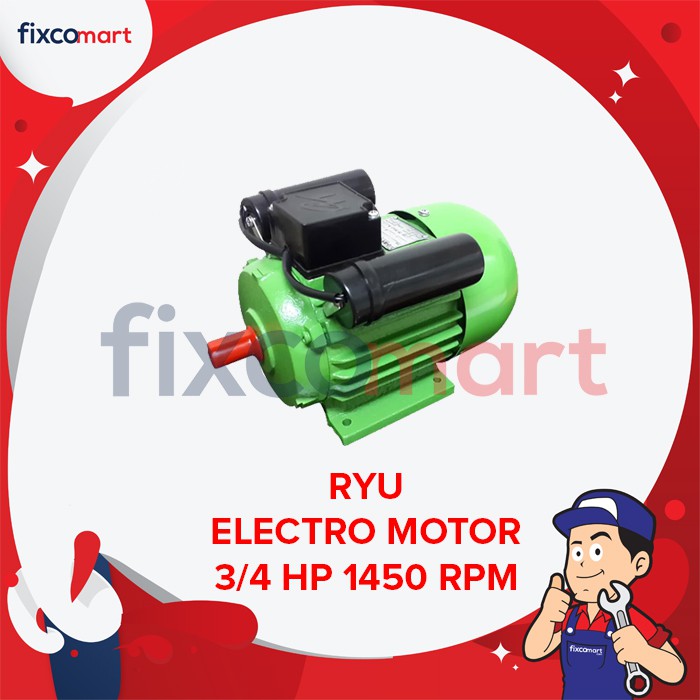 Ryu Electro Motor 1450 Rpm 3/4 Hp / Dinamo Penggerak Low Speed