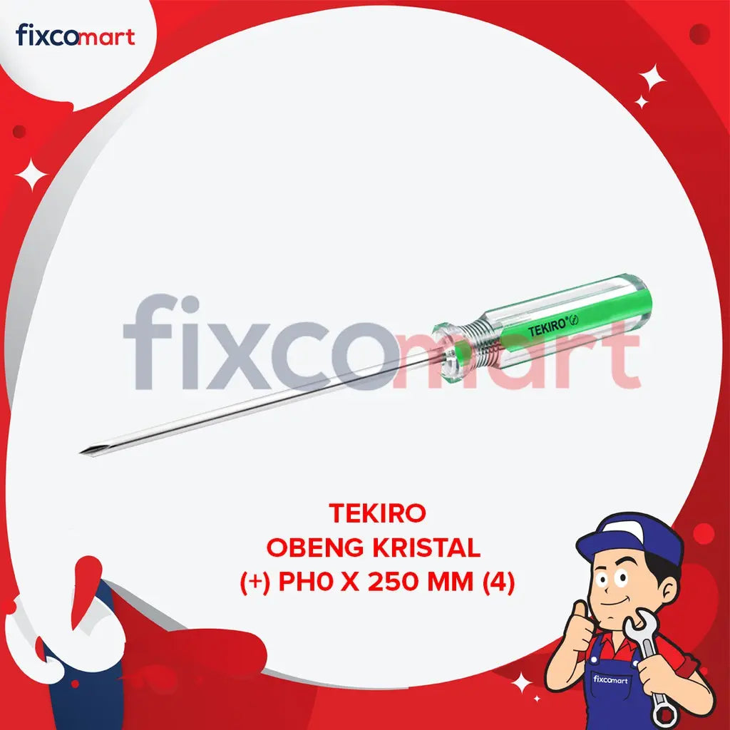 Tekiro Obeng In Line / Kristal (+) PH00 - PH0 (2.5 - 4 mm) FIXCOMART