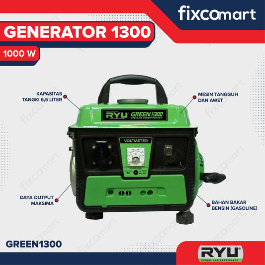 Ryu Mesin Genset 2 Tak / Ryu Genset Rg1300 / Mesin Generator FIXCOMART