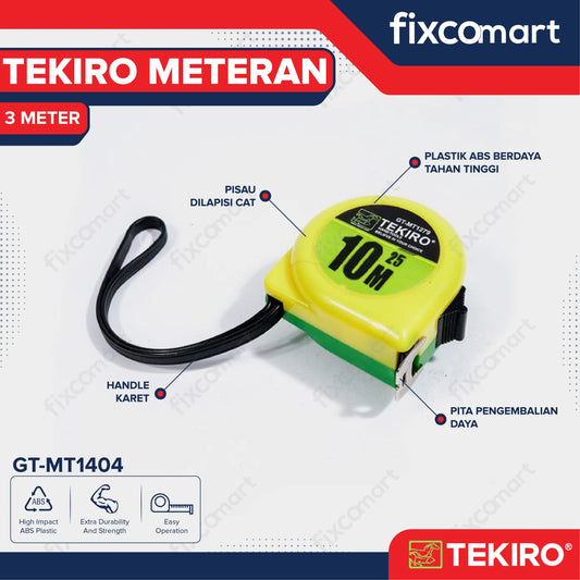 Tekiro Measurement Tape / Meteran 10 M FIXCOMART