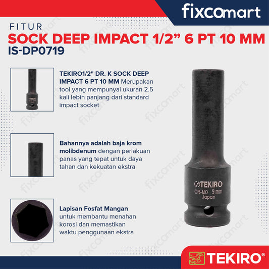 TEKIRO Mata Sock Deep Impact 1/2 inch DR 6 PT 10 mm