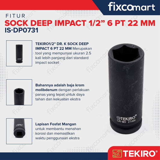 Tekiro Mata Sock Deep Impact 1/2 Inch 22 Mm 6Pt