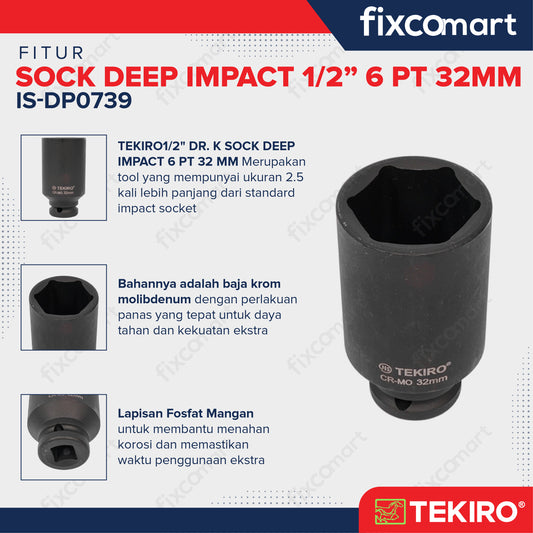 Tekiro Mata Sock Deep Impact 1/2 Inch 32 Mm 6Pt