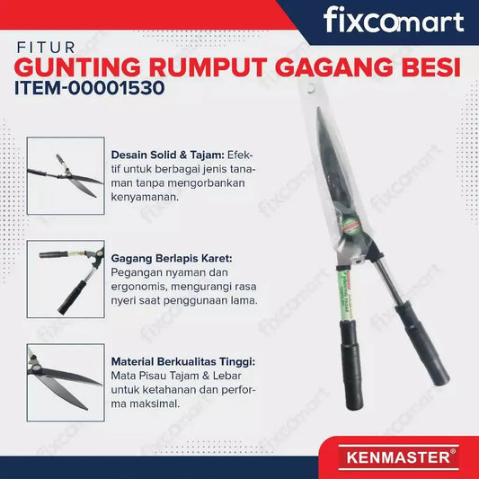 KENMASTER Gunting Rumput Gagang Besi FIXCOMART