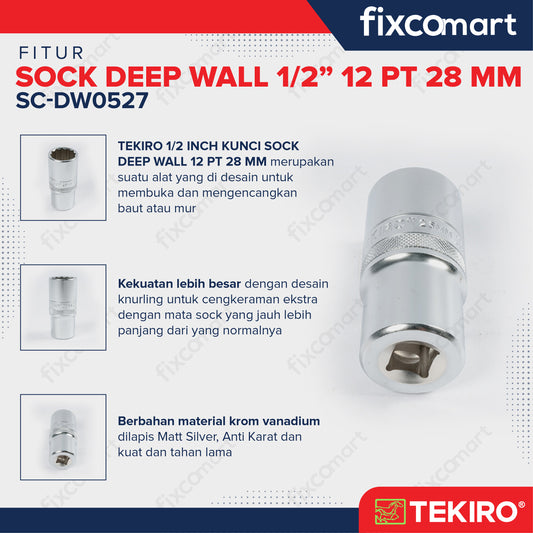 Tekiro Mata Sock Deep Wall 1/2 Inch 28 Mm 12Pt