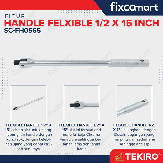 Tekiro Flexible Handle 1/2 X 15 Inch / Tekiro Gagang Ratchet Flexible