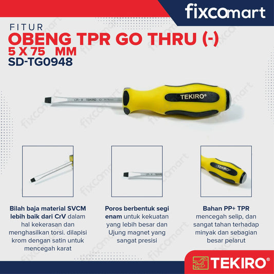 Tekiro Obeng TPR Ketok 5 X 75 mm FIXCOMART