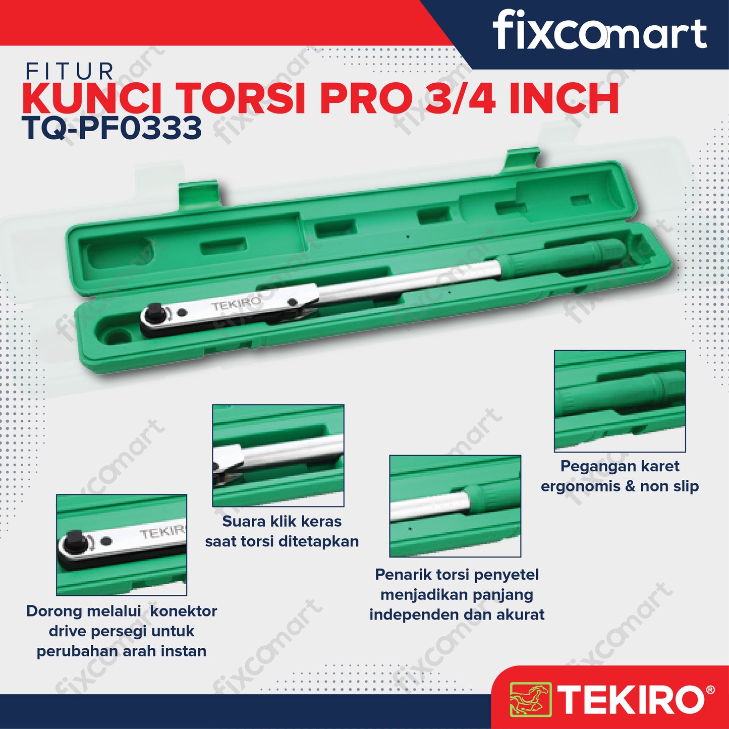 TEKIRO Professional Torque Wrench / Kunci Torsi Profesional 3/4" T5000