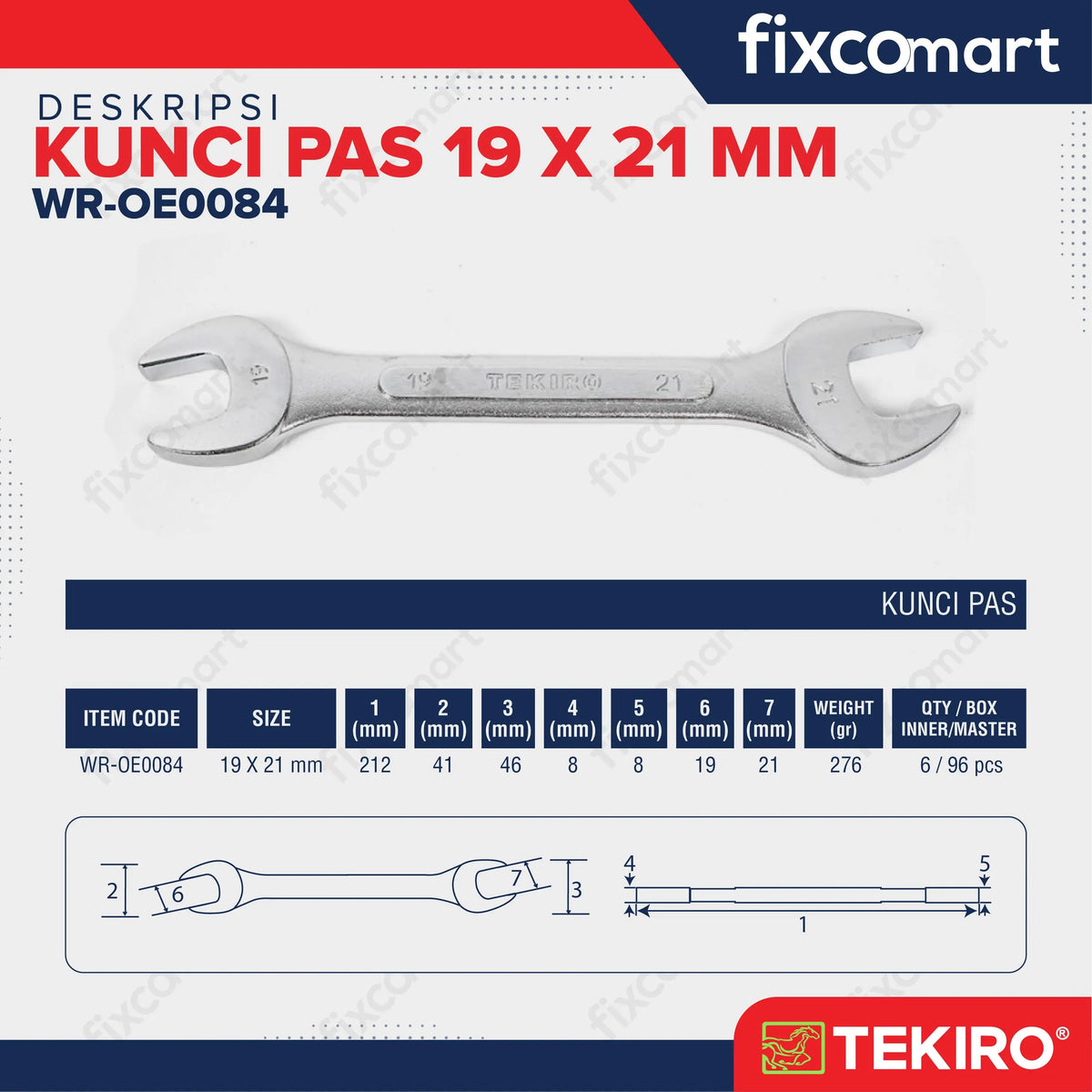 Tekiro Kunci Pas 19 X 21 mm FIXCOMART
