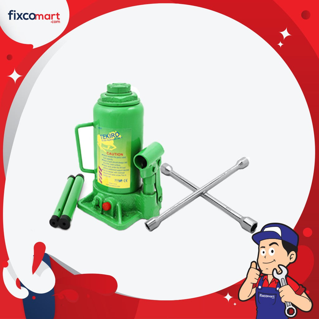 Tekiro Dongkrak Botol 2 Ton + Tekiro Kunci Roda Palang