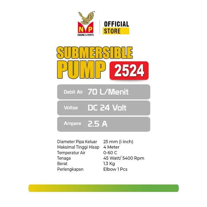 NP - SUBMERSIBLE PUMP NP2524 / POMPA CELUP DC (AKI) FIXCOMART