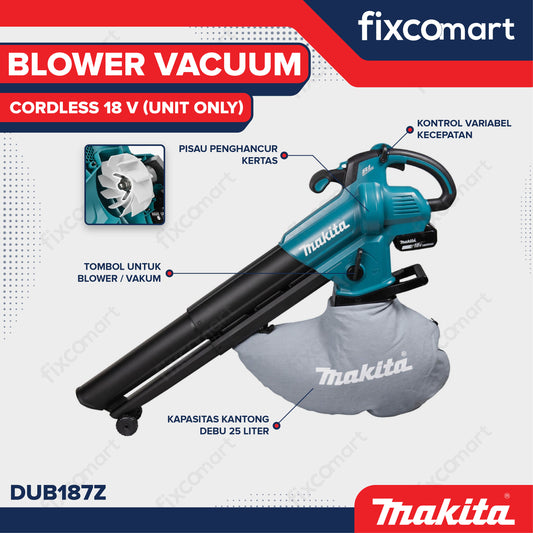 Makita Cordless Blower Vacuum DUB187Z 18 V Unit Only