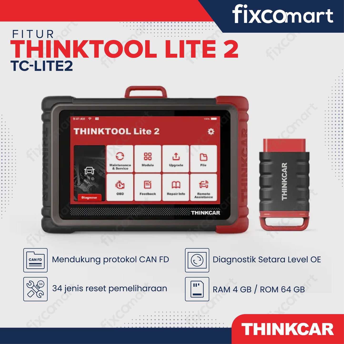 ThinkCar Lite2 Alat Scanner Mobil OBD2 Car Diagnostic
