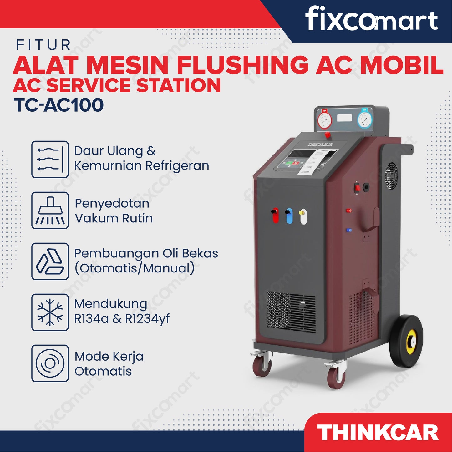 ThinkCar Alat Mesin Flushing AC Mobil AC Service Station