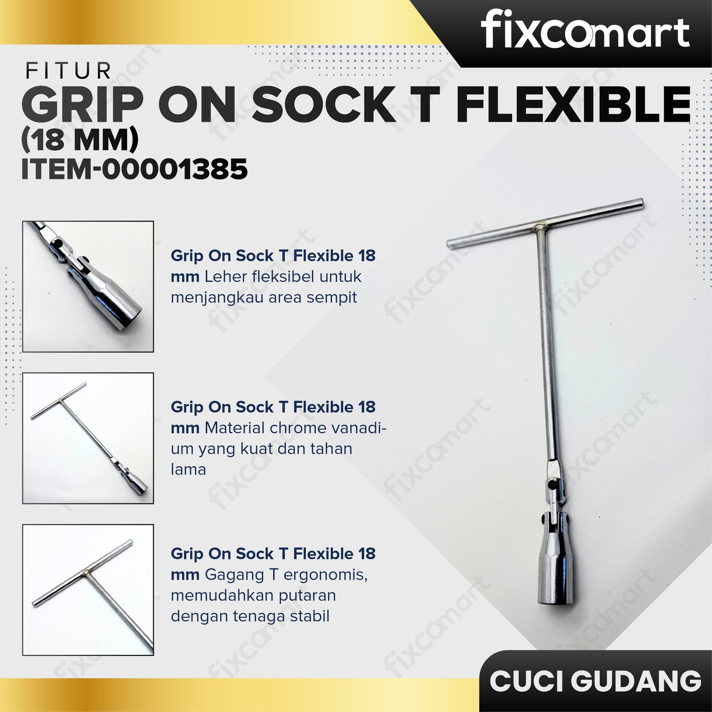 GARAGE SALE - GRIP ON Sock T Flexible 18 mm