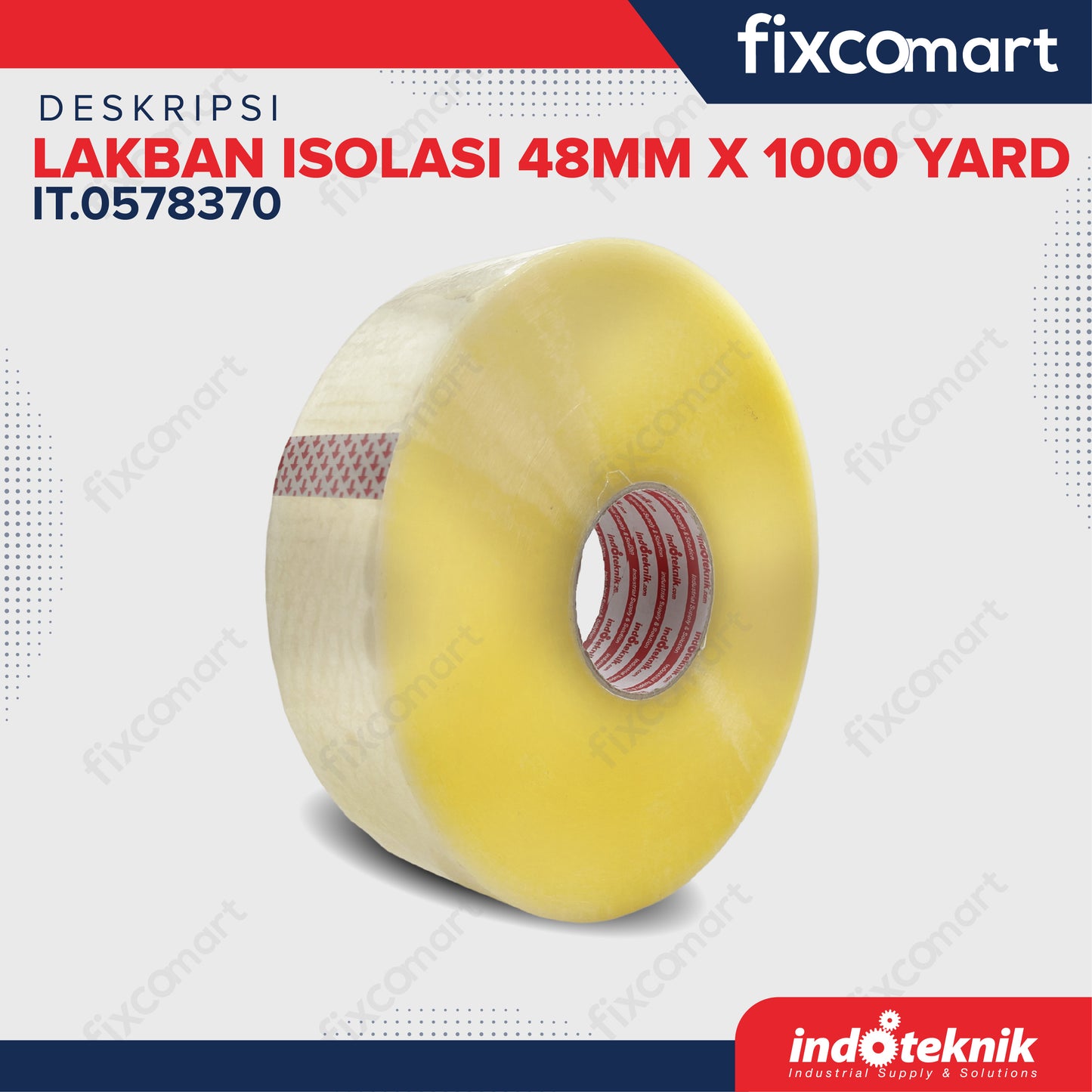 Lakban Isolasi Bening INDOTEKNIK Tape - Alat Perekat Lakban Packing Lakban/Isolasi Kuat Lakban tebal Lakban 90 - 1000 Yard