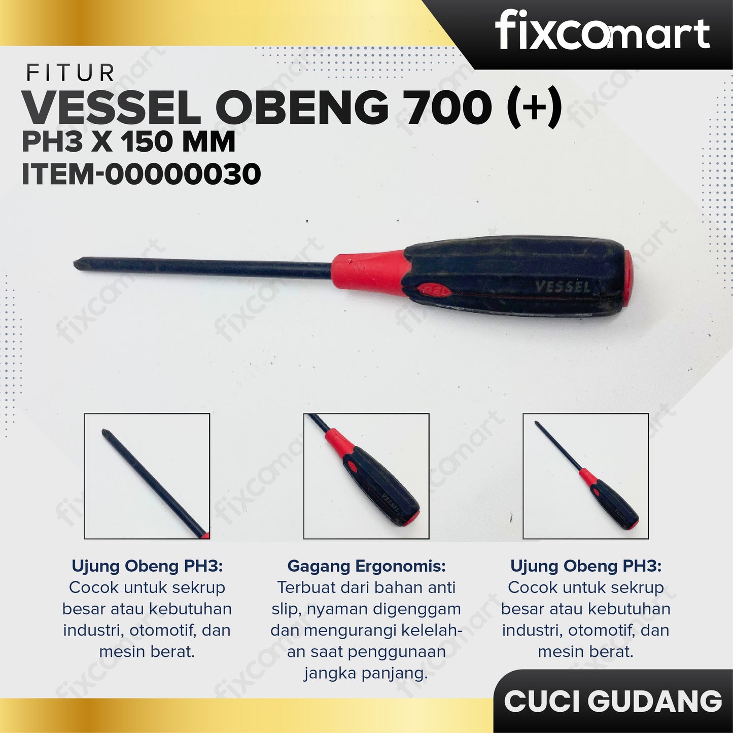 GARAGE SALE - VESSEL Obeng 700 (+) PH3 X 150 mm