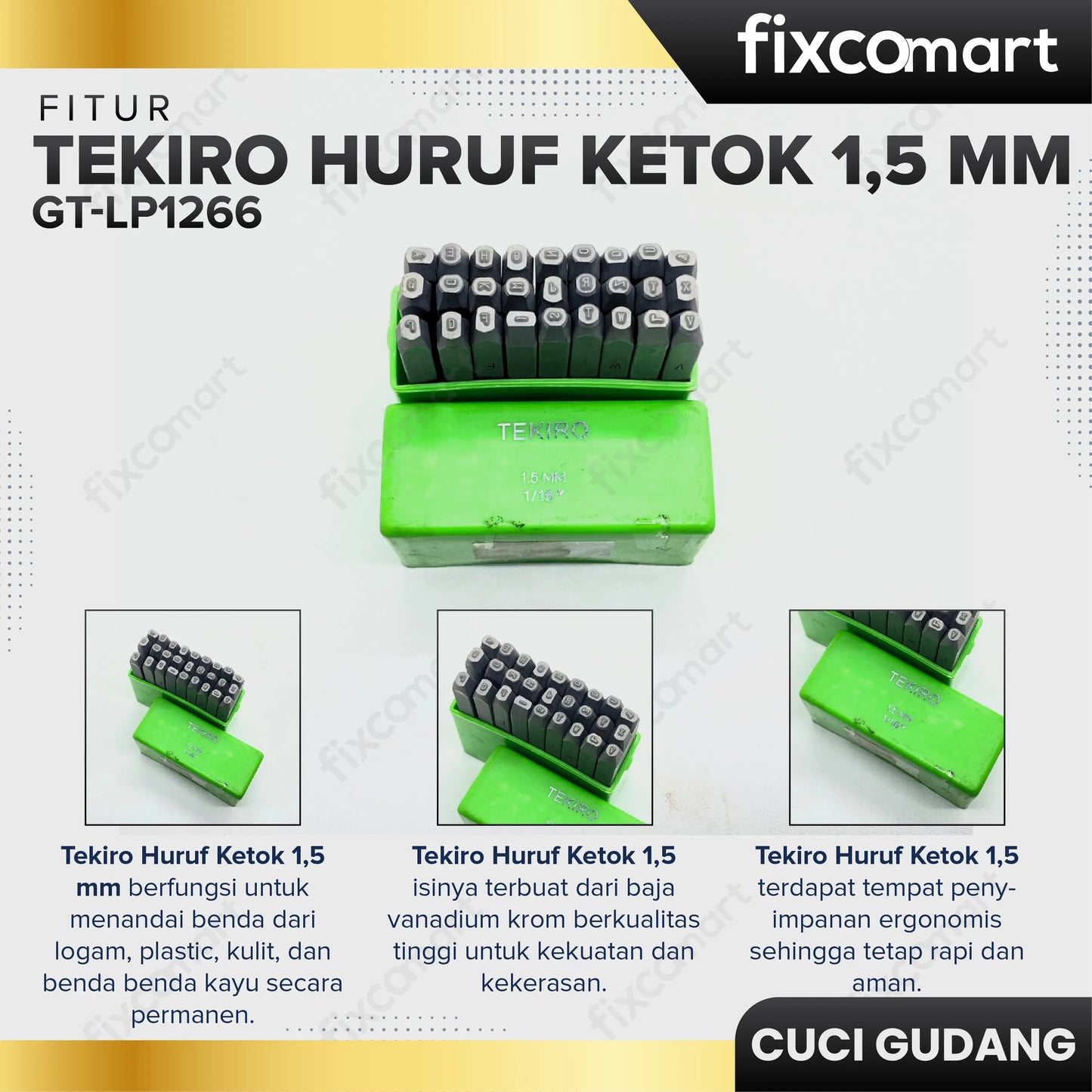 GARAGE SALE - TEKIRO Huruf Ketok 1.5 mm FIXCOMART