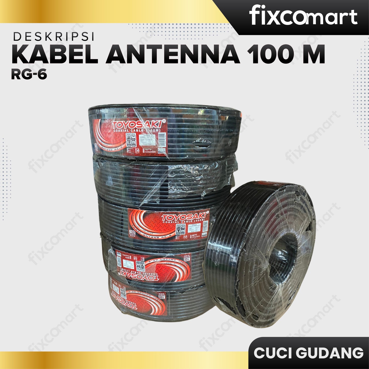Toyosaki Coaxial Cable RG-6 100M