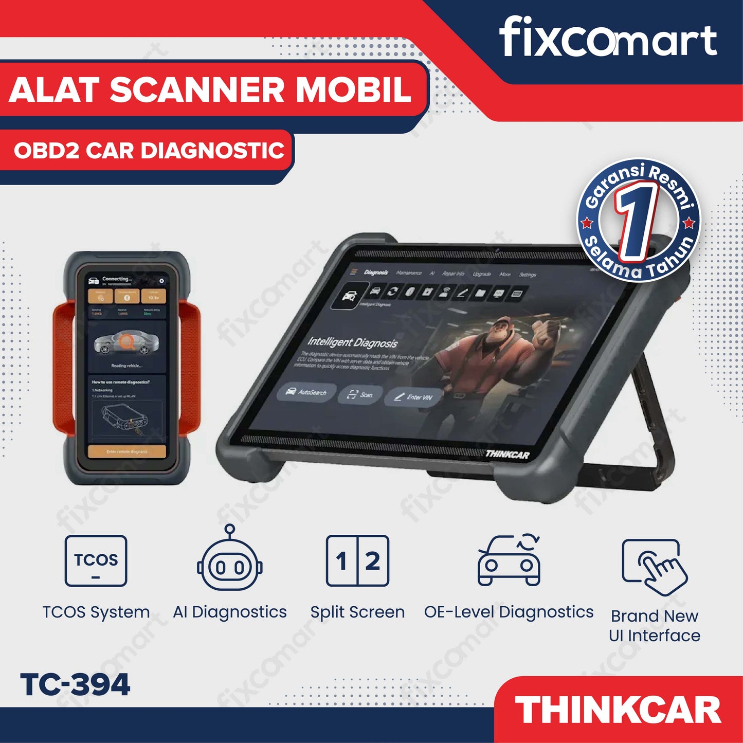 ThinkCar 394 Alat Scanner Mobil OBD2 Car Diagnostic - THINKCAR TC-394 – Alat Scanner Mobil OBD2 Profesional