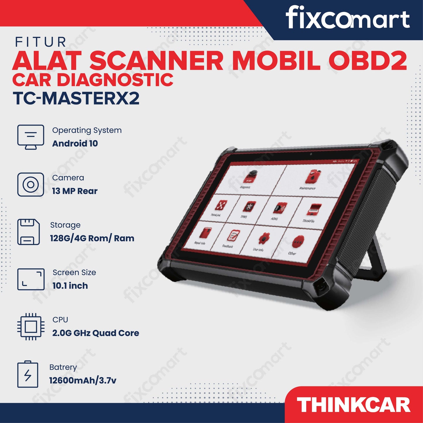 ThinkCar MasterX2 Alat Scanner Mobil OBD2 Car Diagnostic - THINKCAR TC-MasterX2 – Alat Scanner Mobil OBD2 Profesional