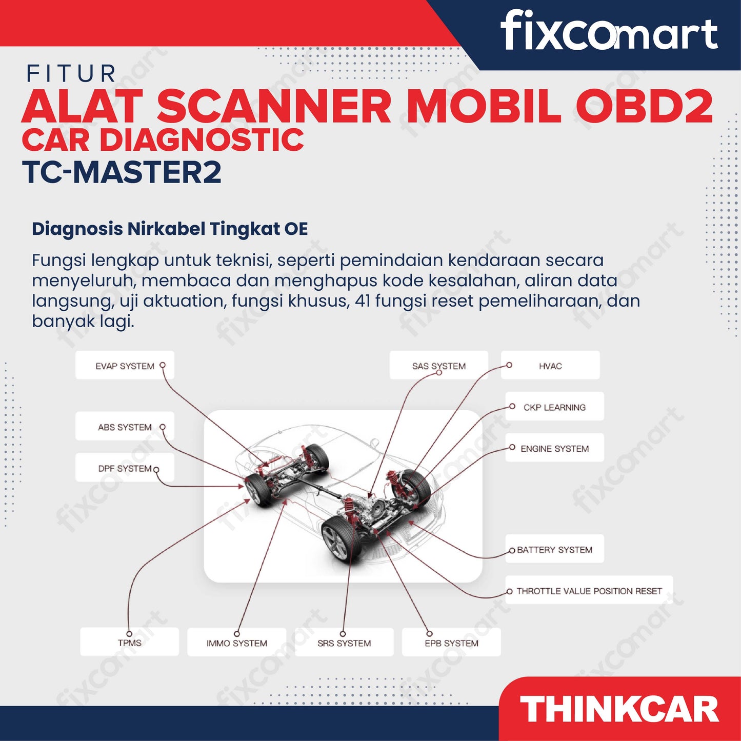 ThinkCar Master2 Alat Scanner Mobil OBD2 Car Diagnostic - Thinkcar TC-Master2  Alat Scanner Mobil OBD2 Profesional