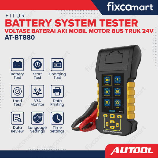 Autool BT880 Battery System Tester Tester Voltase Baterai Aki Mobil Motor Bus Truk 24V
