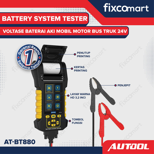Autool BT880 Battery System Tester Tester Voltase Baterai Aki Mobil Motor Bus Truk 24V
