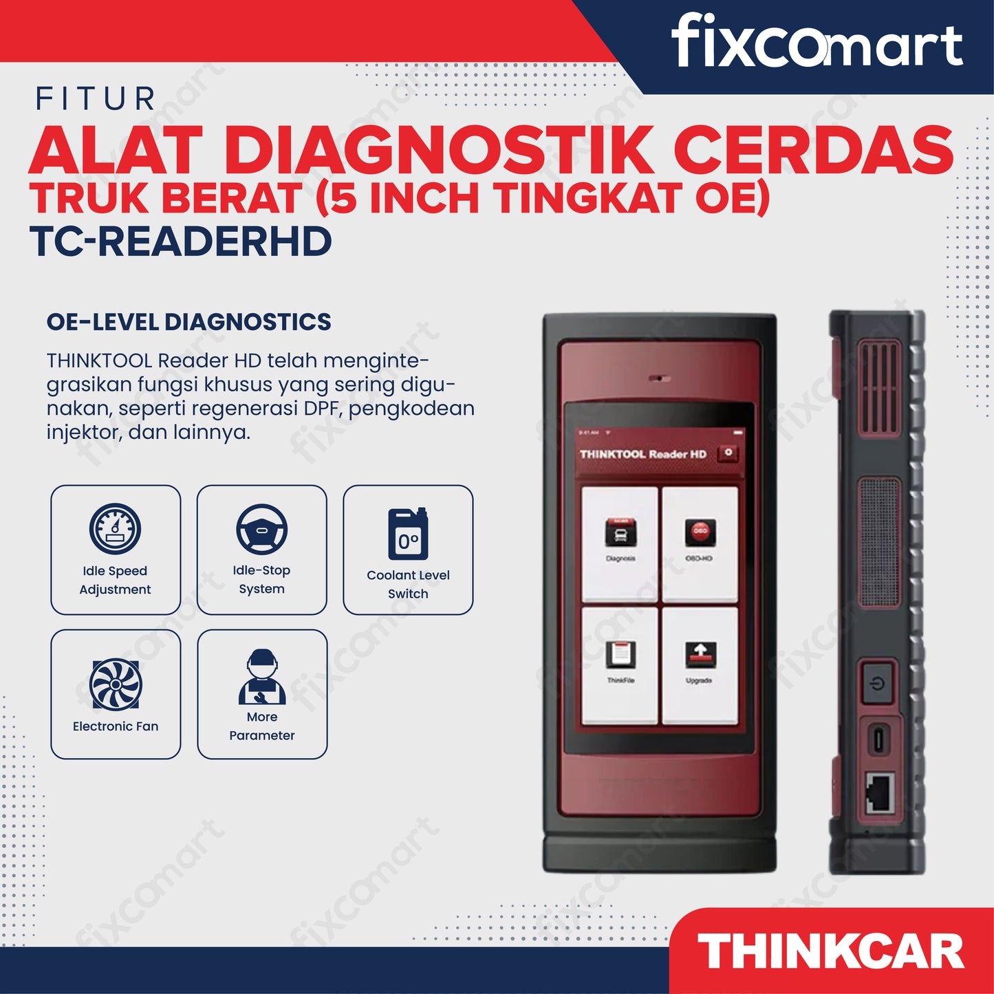 ThinkCar Reader HD Alat Scanner Mobil OBD2 Car Diagnostic