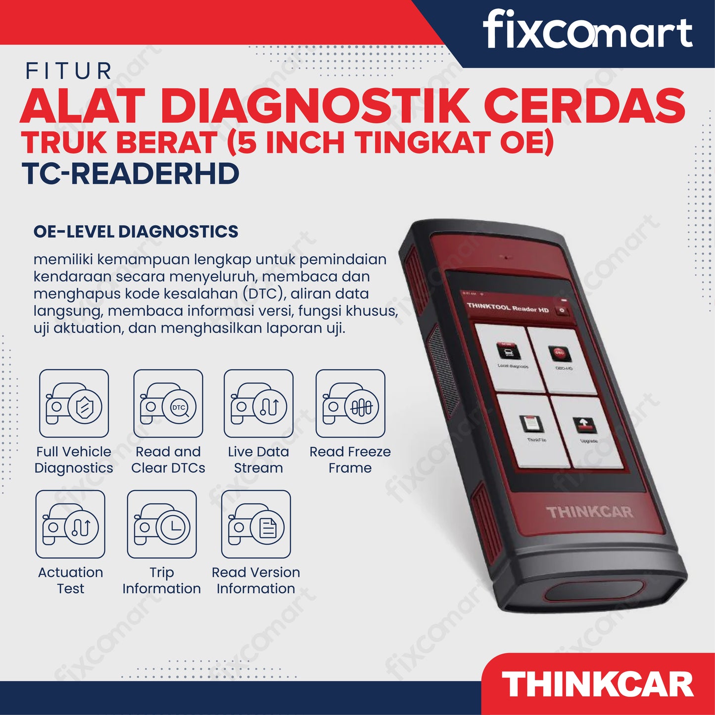 ThinkCar Reader HD Alat Scanner Mobil OBD2 Car Diagnostic