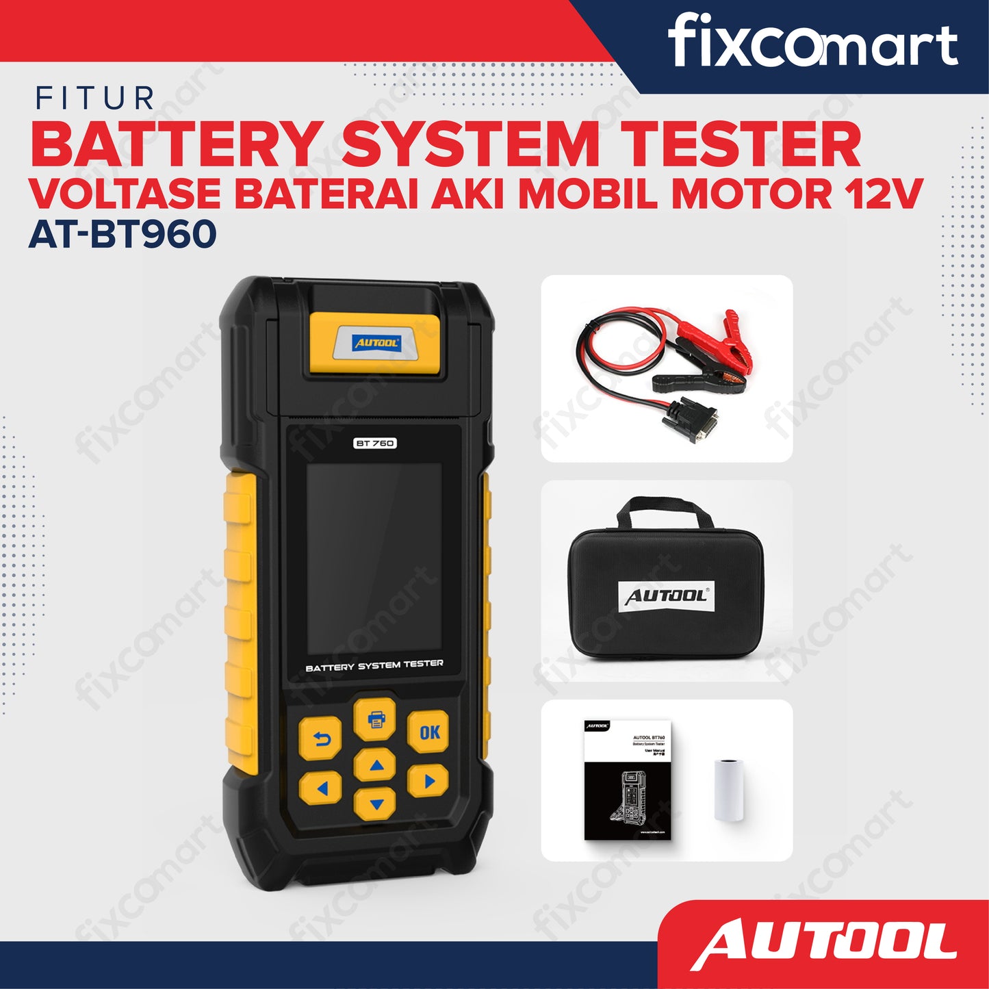 Autool BT760 Battery System Tester Tester Voltase Baterai Aki Mobil Motor 12V - AUTOOL AT-BT960 – Battery System Tester Voltase Baterai Aki Mobil Motor 12V