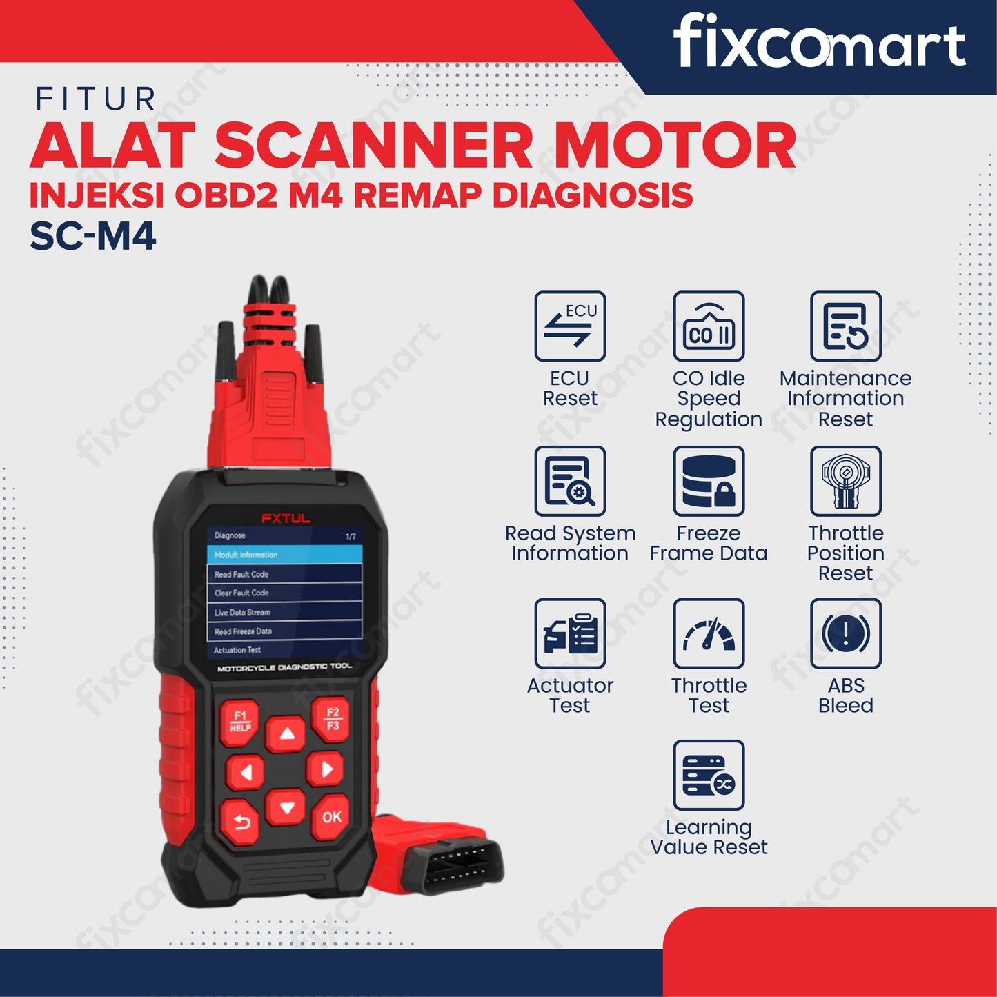 Alat Scanner Motor Injeksi OBD2 M4 Remap Diagnosis SC-M4 - Alat Scanner Motor Injeksi OBD2 M4 Remap Diagnosis