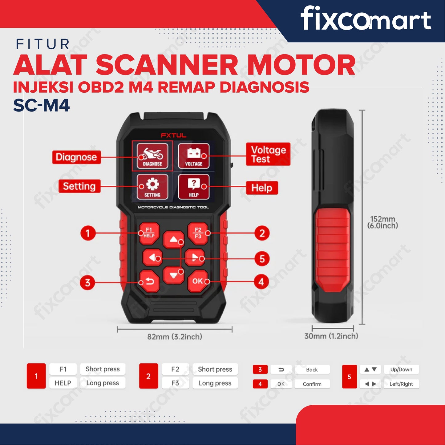 Alat Scanner Motor Injeksi OBD2 M4 Remap Diagnosis SC-M4 - Alat Scanner Motor Injeksi OBD2 M4 Remap Diagnosis