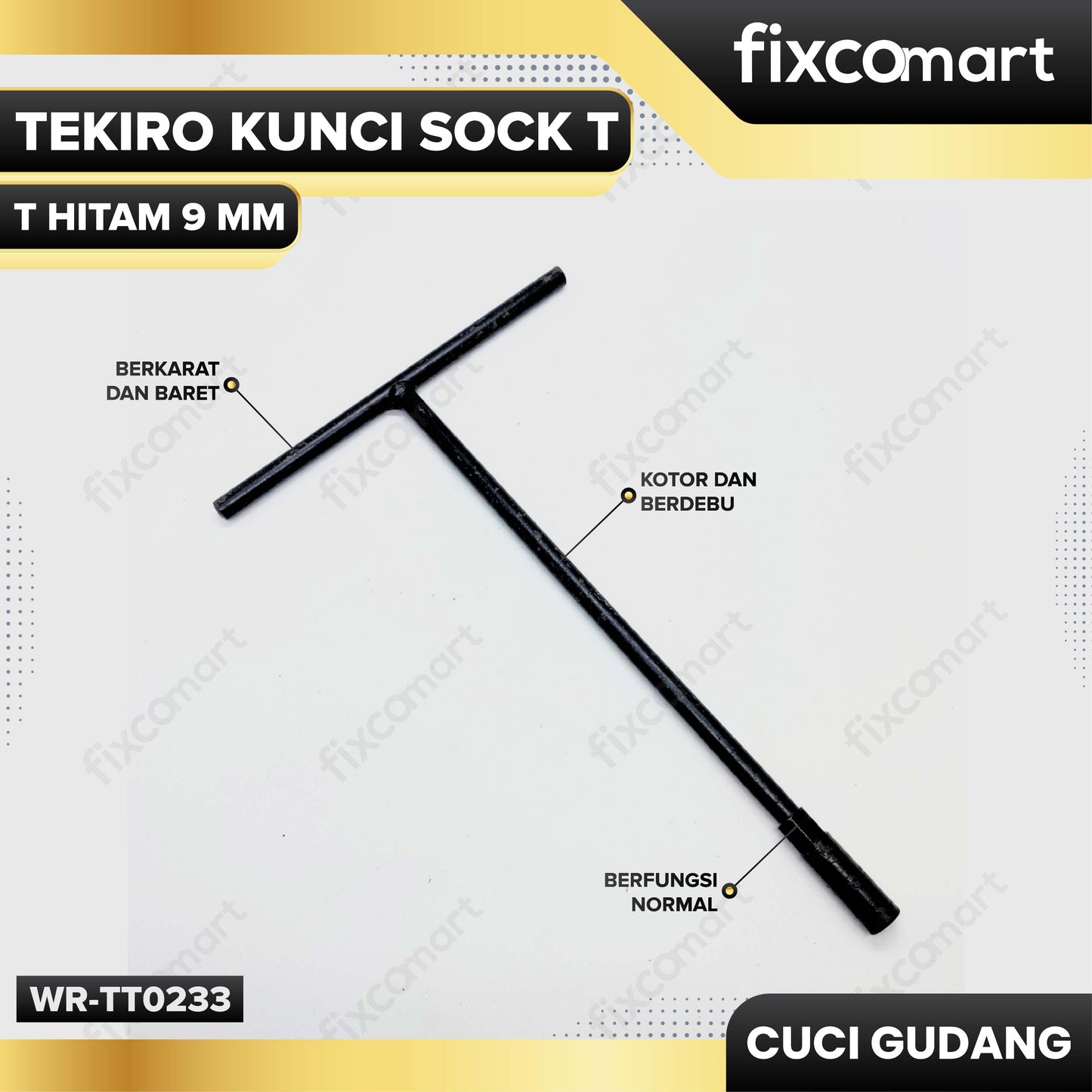 GARAGE SALE - Tekiro Kunci Sock T Hitam 9 mm