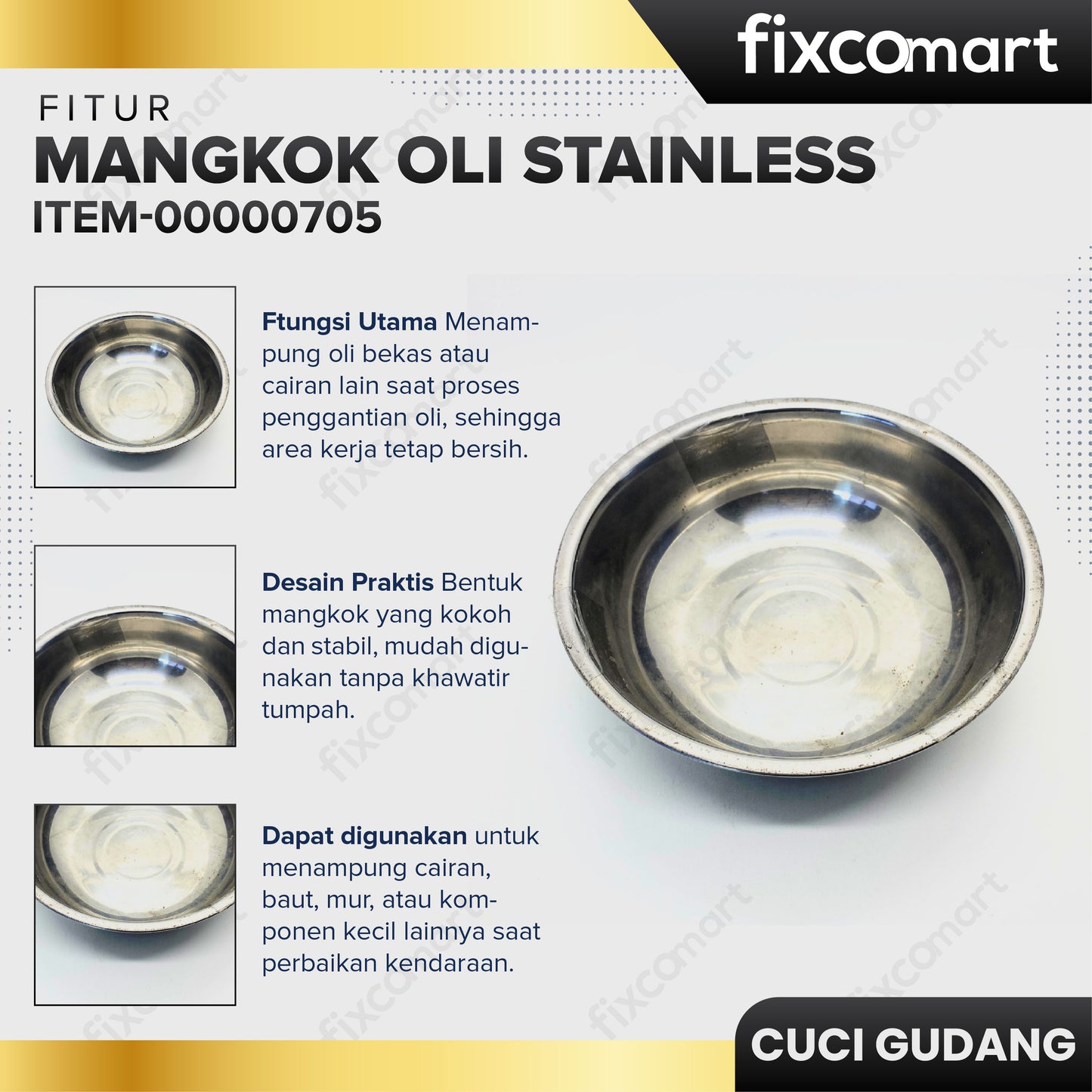 GARAGE SALE - Mangkok Oli Stainless