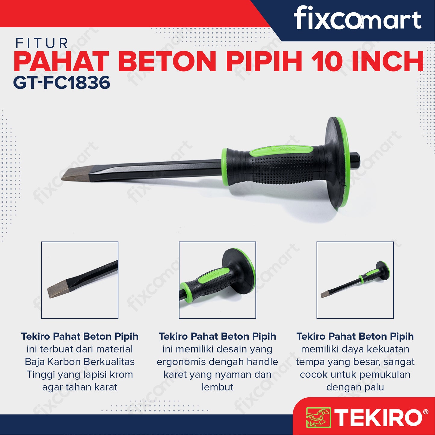 TEKIRO Pahat Beton Pipih 10"