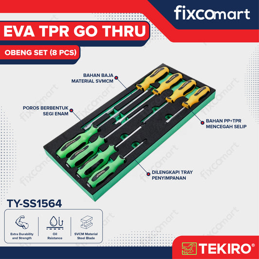 TEKIRO Eva Tpr Go Thru Obeng Set (8 PCS) TY-SS1564 - Obeng Set TEKIRO