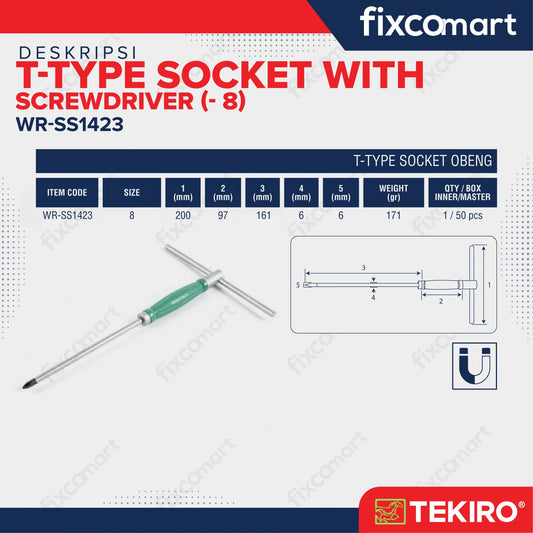 TEKIRO T-Type Socket with Screwdriver (-8) WR-SS1423 FIXCOMART