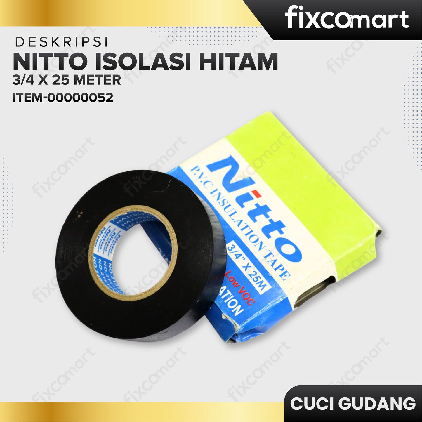GARAGE SALE - NITTO Isolasi Hitam 3/4 x 25 Meter
