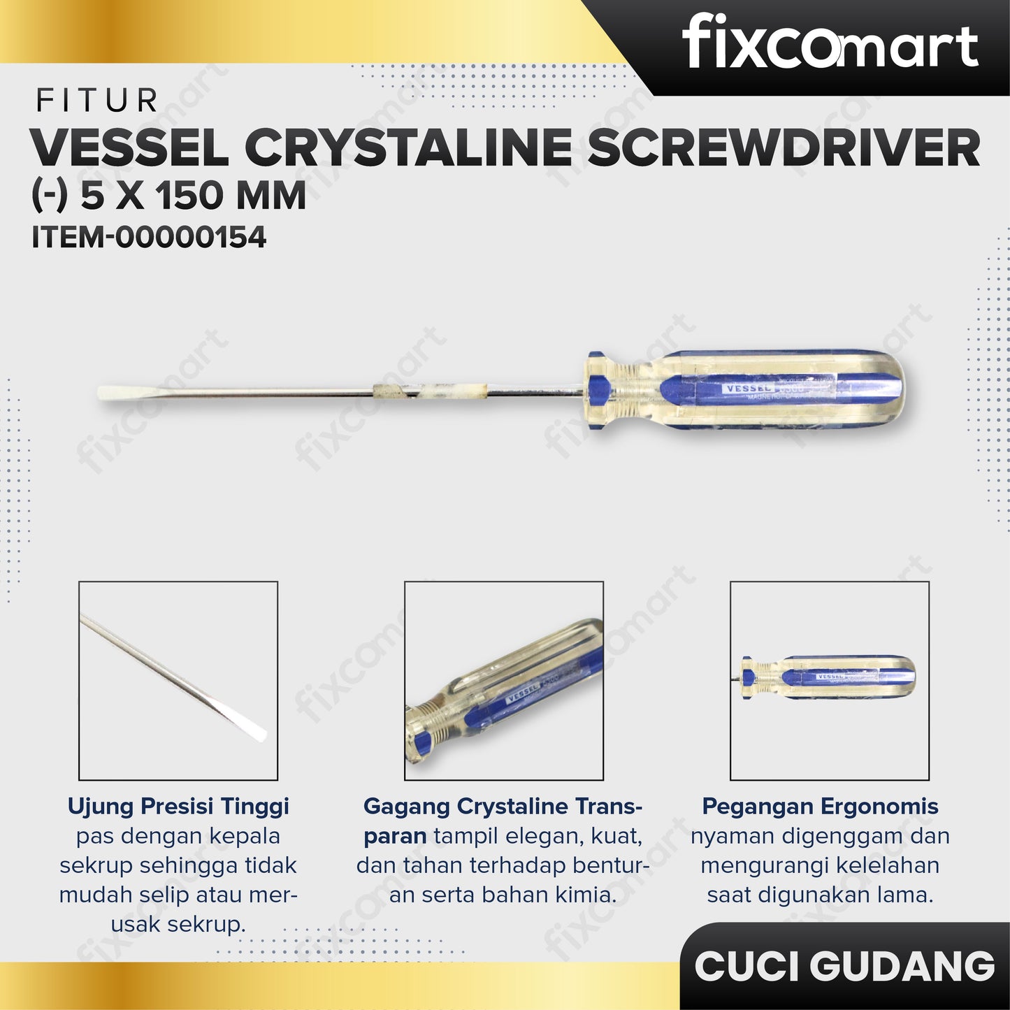 GARAGE SALE - Vessel Crystaline Screwdriver (-) 5 X 150 mm