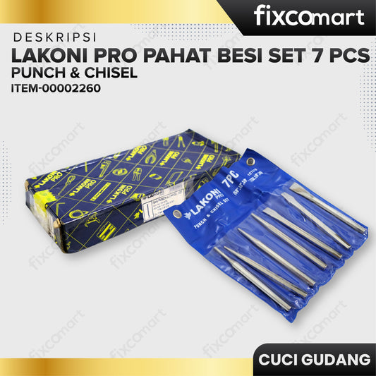 GARAGE SALE - LAKONI PRO Pahat Besi Set 7 Pcs Punch & Chisel