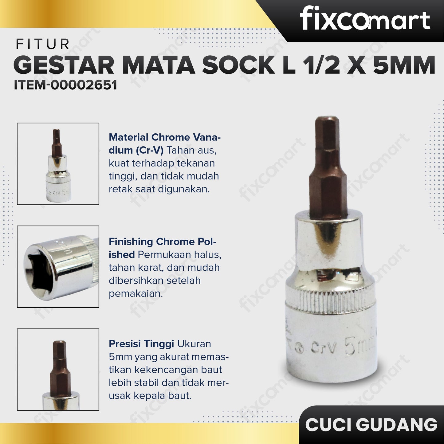 GARAGE SALE - GESTAR Mata Sock L 1/2 x 5mm