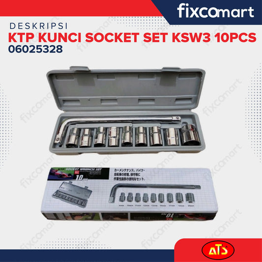 KUNCI SOCKET SET KTP KSW3 Isi 10PCS 10-24 MM FIXCOMART