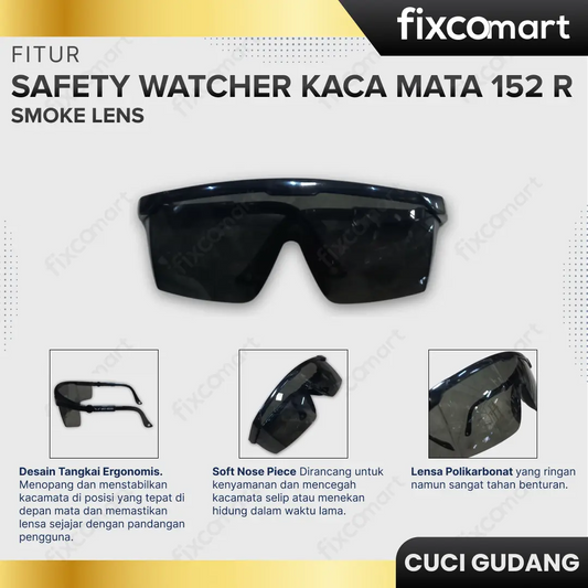GARAGE SALE - SAFETY WACHTER KACA MATA 152 R SMOKE LENS FIXCOMART
