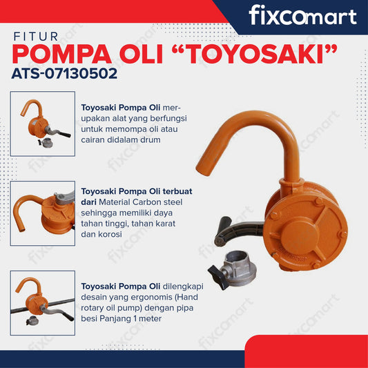 POMPA OLI TOYOSAKI - Toyosaki Pompa Oli Manual Tangan Pompa Drum Minyak FIXCOMART
