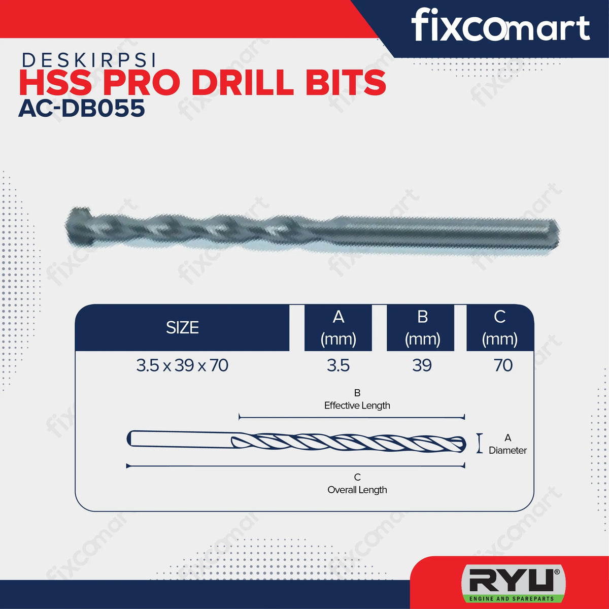 RYU IMPACT DRILL RID13-1RE FREE MATA BOR FIXCOMART