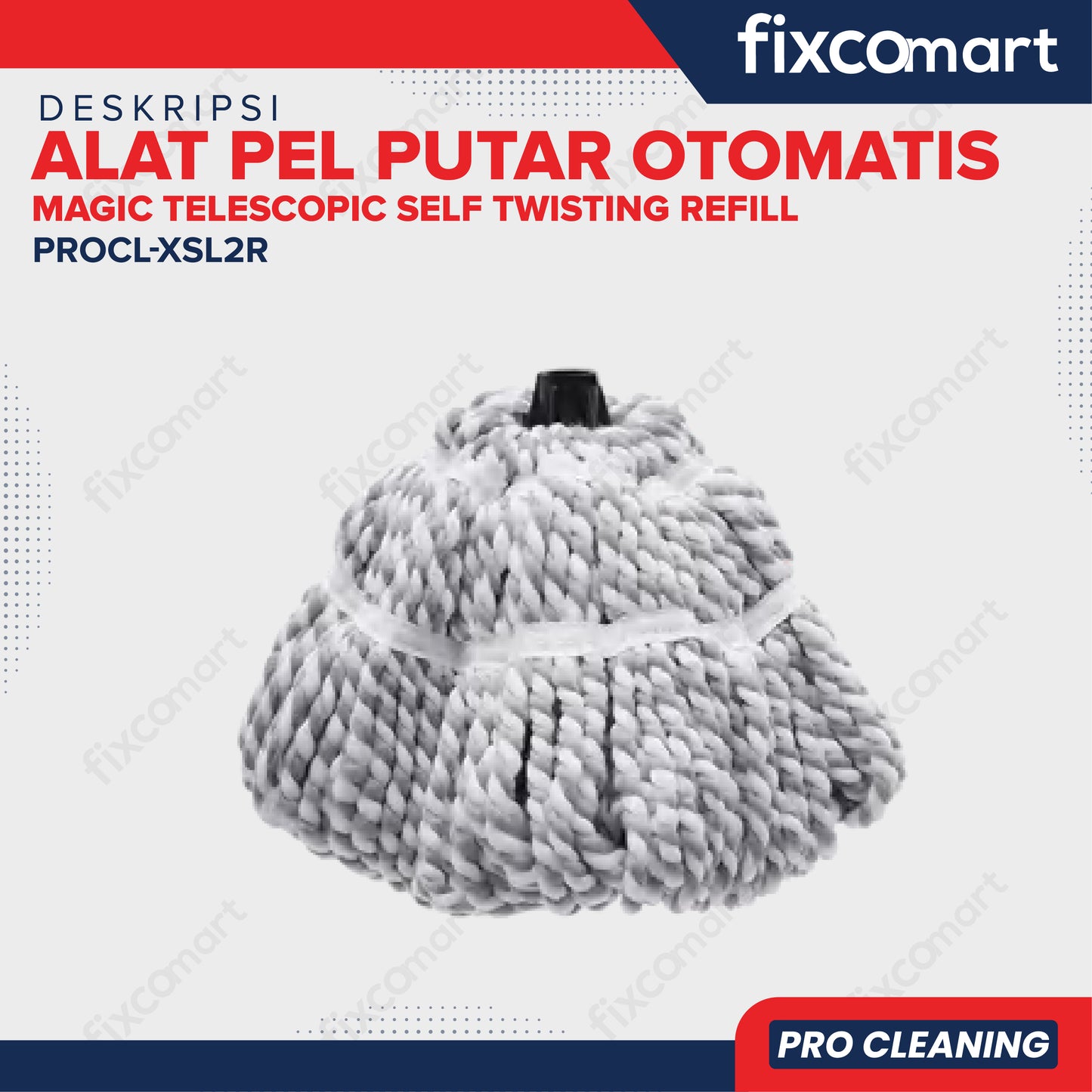 Fixcomart Pro Cleaning Refill Kain Microfiber Alat Pel Putar Otomatis