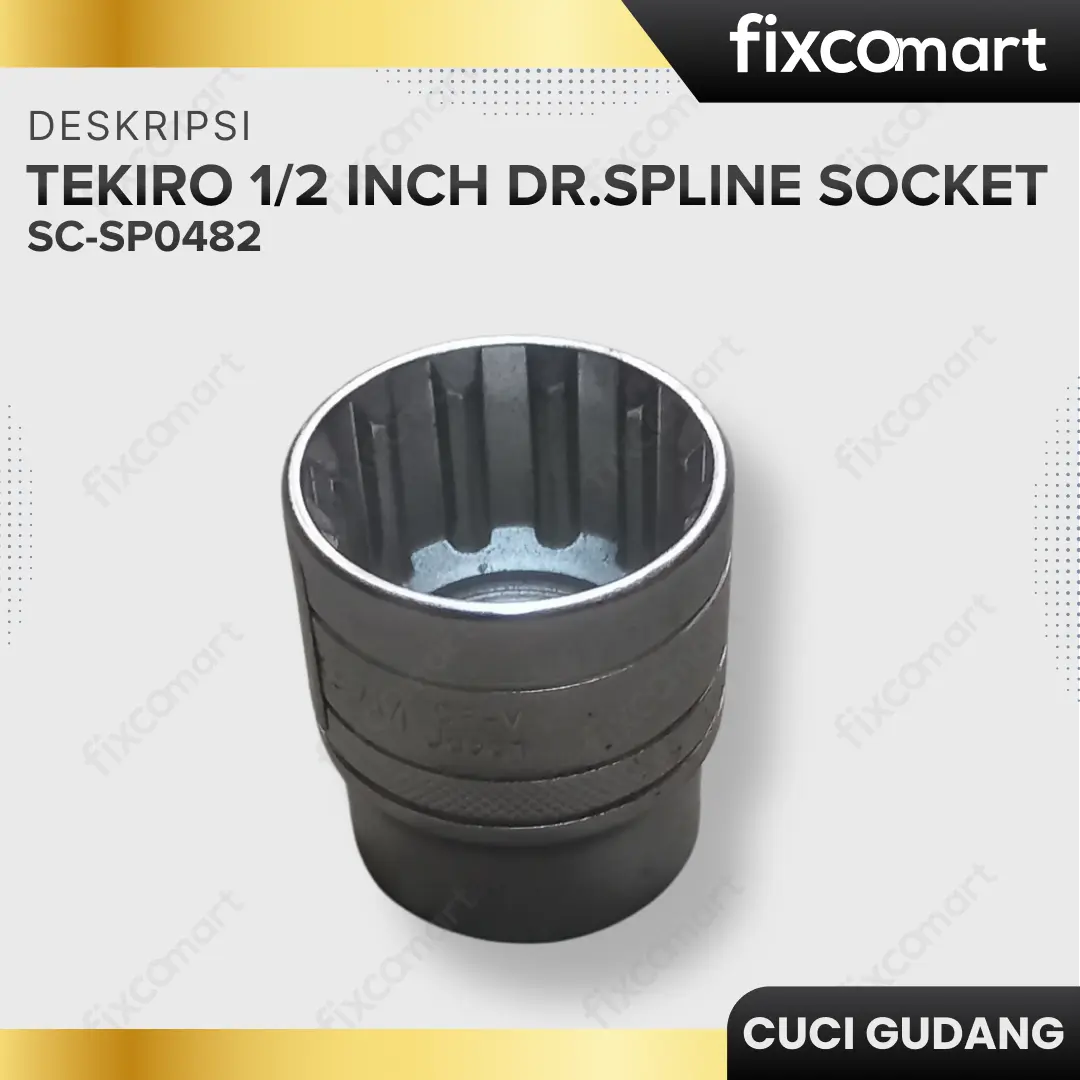 GARAGE SALE - Tekiro 1/2 inch DR. Spline Socket Mata Sock Spline (28 mm) FIXCOMART